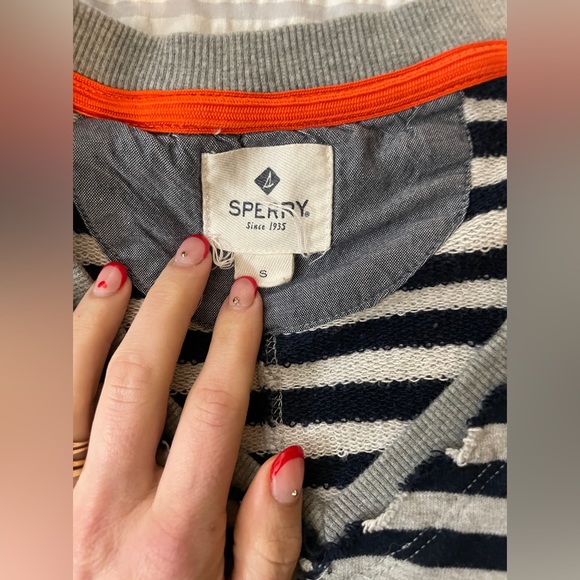 Sherry Topsider striped v neck batwing sweater size S. - Picture 2 of 3